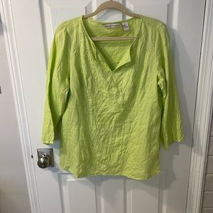 David Brooks 100% Linen Top